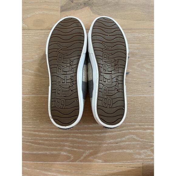 Sperry Pier View Gray Striped Wool Sneakers | Size 9 Women's - Picture 8 of 9